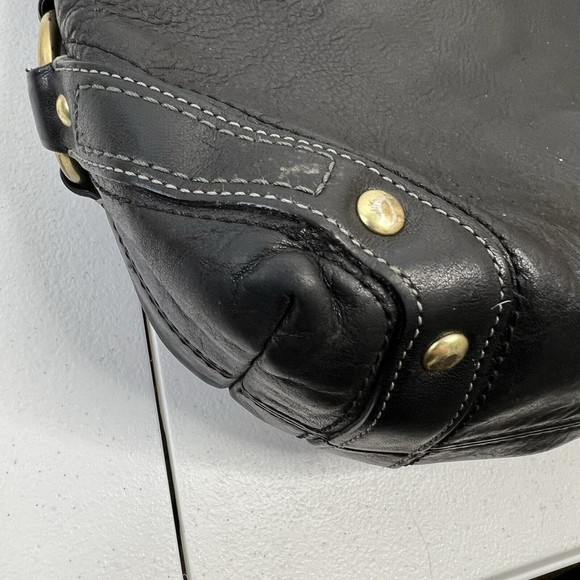 Coach Carly Black Leather Large Hobo Shoulder Bag Tote Handbag Purse Heavy 10616 - Picture 4 of 16